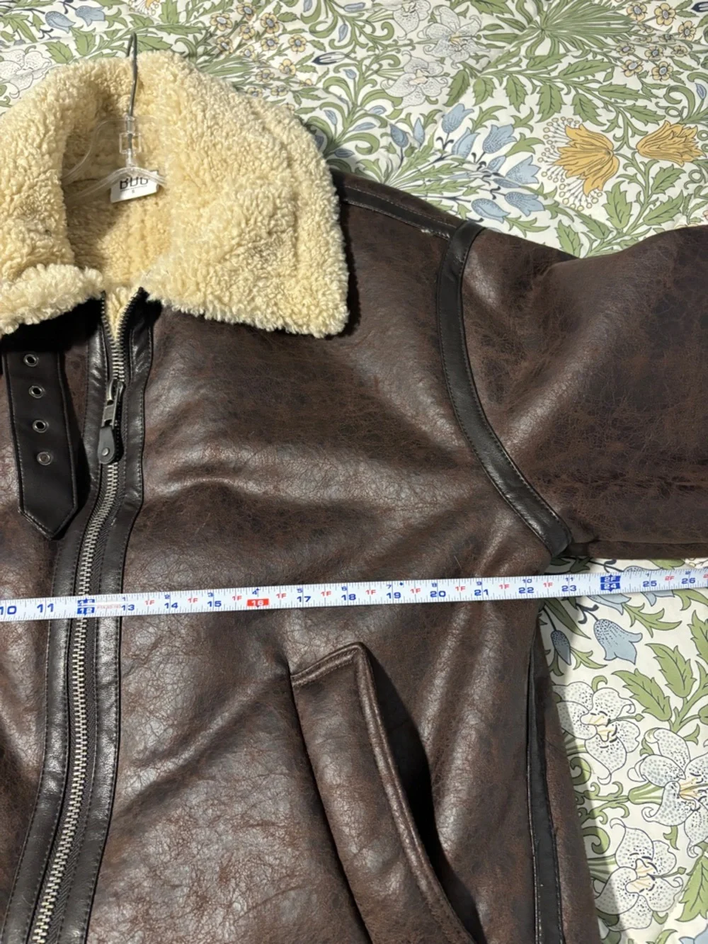 BDG Ella Women’s Chocolate Faux Leather and Faux Shearling Aviator Jacket - Picture 11 of 16